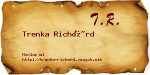 Trenka Richárd névjegykártya